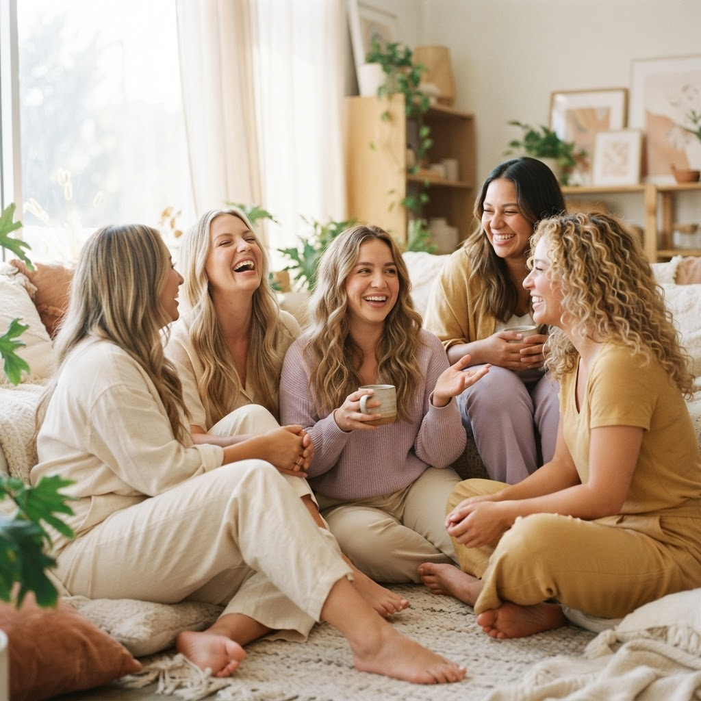 Un círculo de mujeres compartiendo un momento de calma